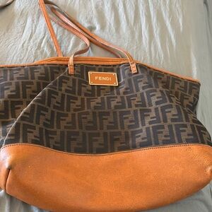 Fendi Black and Brown Tote Bag